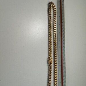 Heavy Gold-Tone Cuban Link Chain Necklace – Stainless Steel – Bold Statement